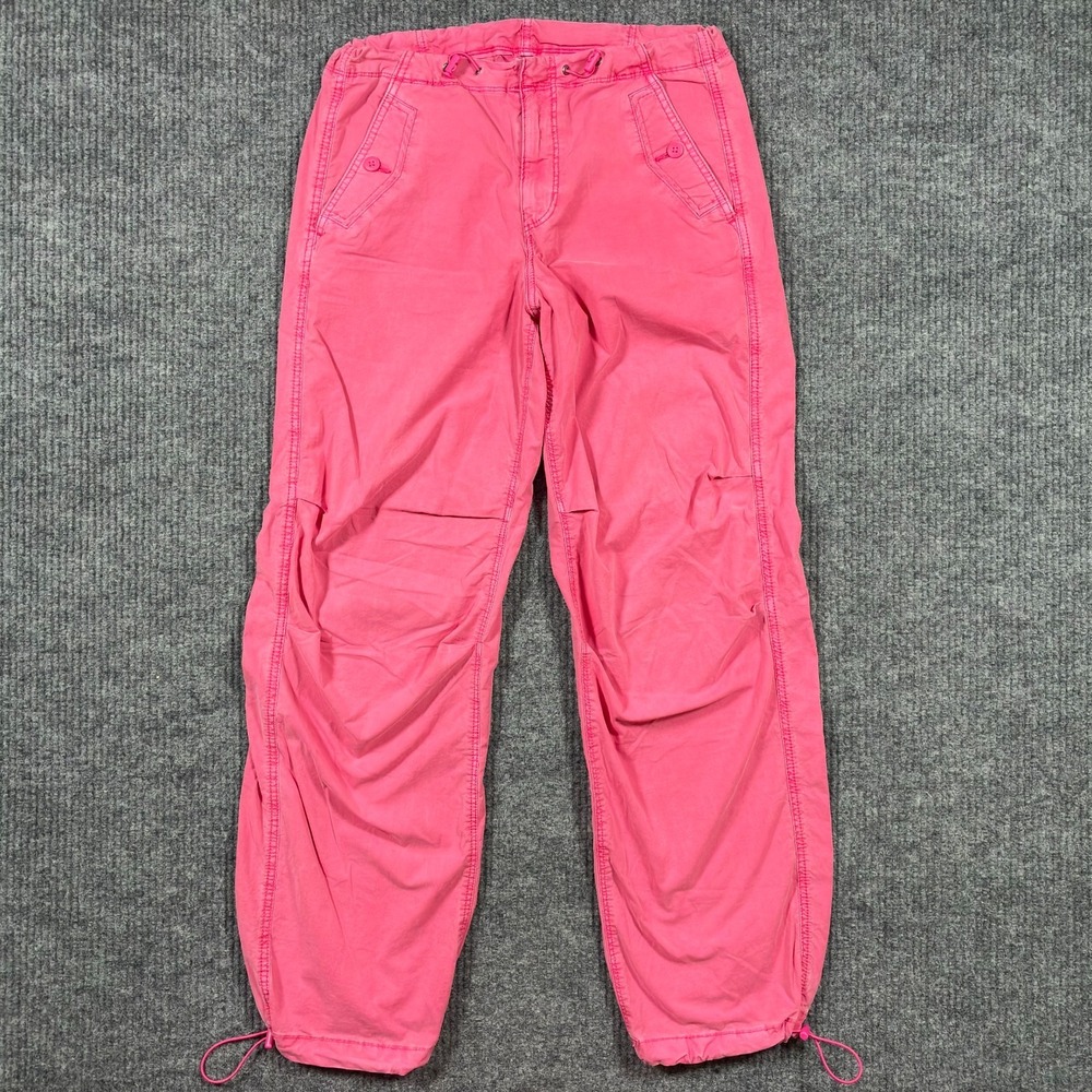 American Eagle Womens Jogger Pants Small Pink Drawstring Hem Stretch Casual